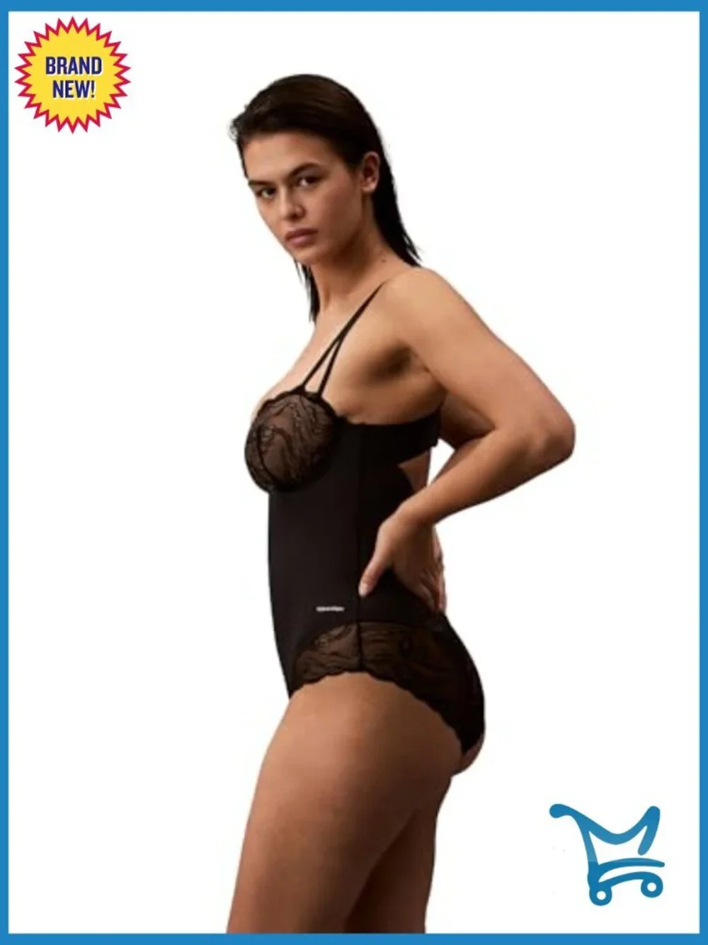 Women's Lace Bodysuit Shapewear with Underwire Medium Support
